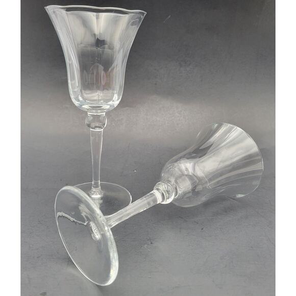 Mikasa FRENCH Crystal Wine Glasses 7 3/8" Set 2 - Picture 1 of 7